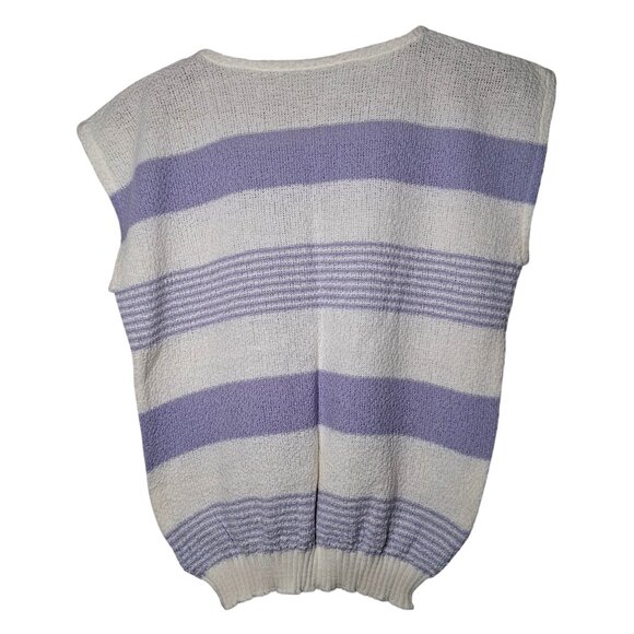 Vintage New Old Stock St Bernard Sweater Vest Size 10-12 Purple Stripe Academia - Picture 2 of 9